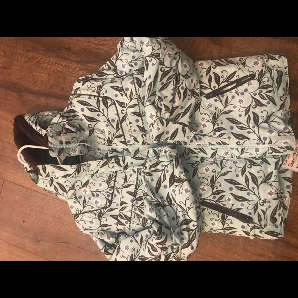 Columbia Mint Green Floral Ski Jacket